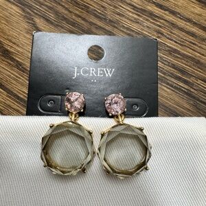 J. Crew Pink and Gold Statement Earrings